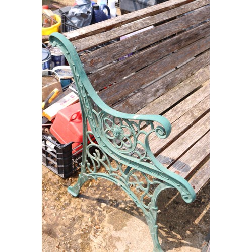 56 - Metal & wooden garden bench