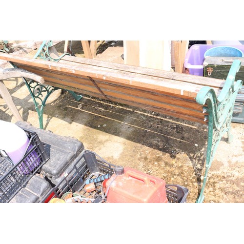 56 - Metal & wooden garden bench