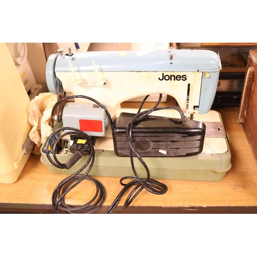 81 - Jones sewing machine (no cover to top) - to be rewired by a qualified electrician