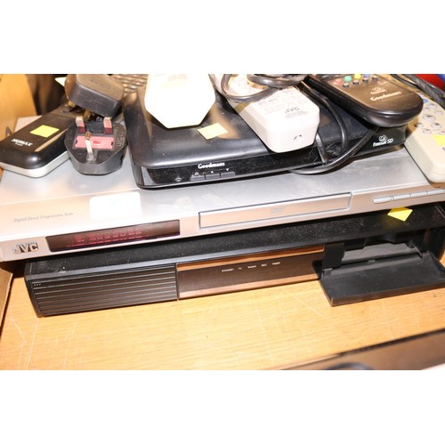 85 - Goodmans freesat, JVC DVD player, Humax freeview & box with remotes - warranted until 12 noon Tuesda... 