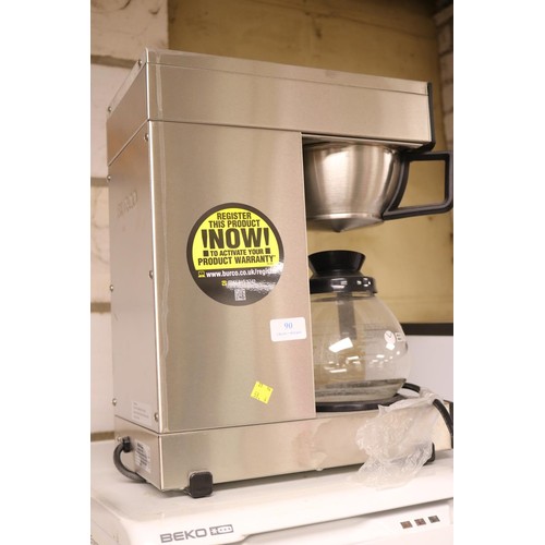 90 - Coffee maker, Burco-warranted until 12 noon, Tuesday, following the above sale