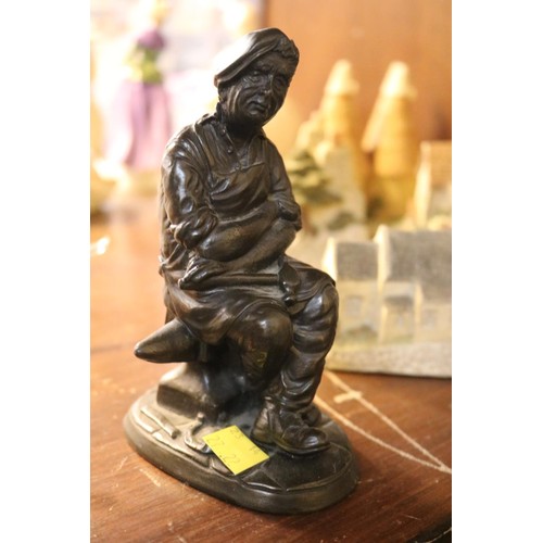 Blacksmith & fisherman bronze effect ornaments