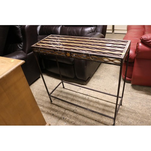 694 - Metal hall 2 tier table