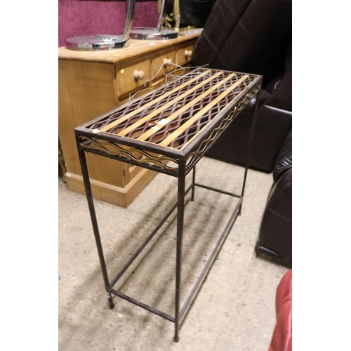 694 - Metal hall 2 tier table