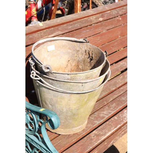 43 - 3 galvanised buckets