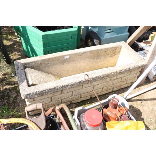 52 - Long concrete plant pot