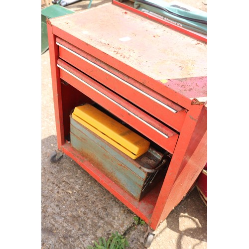 64 - Metal tool chests & tail board light