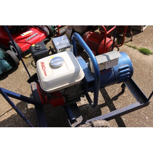 67 - 5.0hp Honda generator on wheels with metal cover (manual in office)