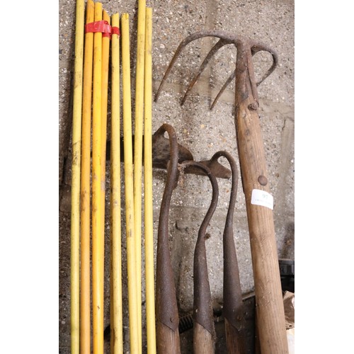 97 - Qty of garden tools, including hoes etc