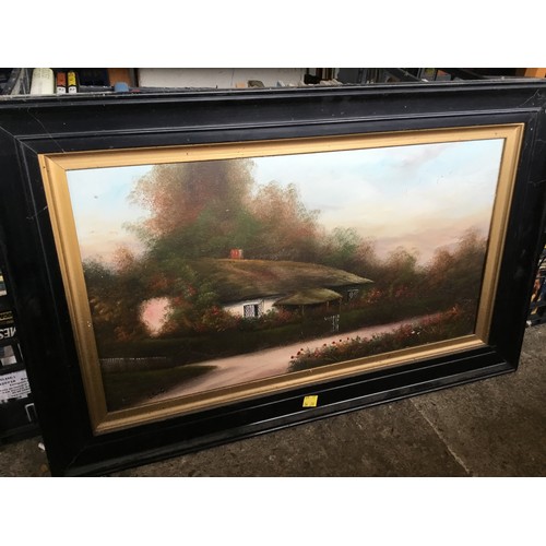 668 - 5 framed oil on board pictures, signed H Burton