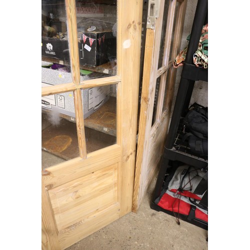 151 - Pair of glazed pine doors