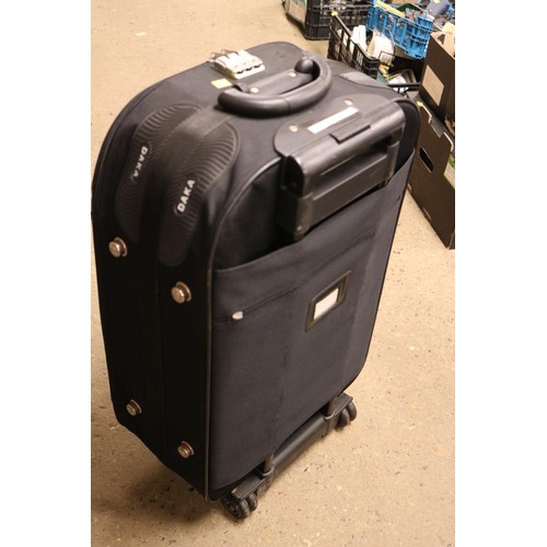 160 - Carlton hard-shell suitcase (lock code 767) & Daka fabric suitcase(lock code 000)