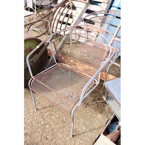 8 - Pair of metal patio chairs