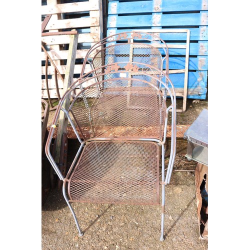 8 - Pair of metal patio chairs