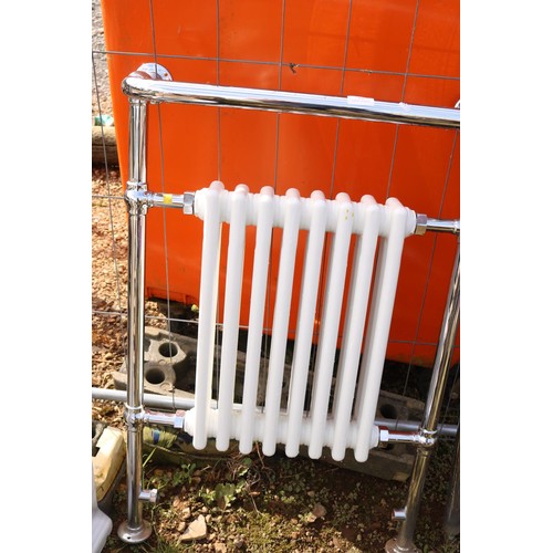 33 - Pedestal sink, radiator, towel rail & tap