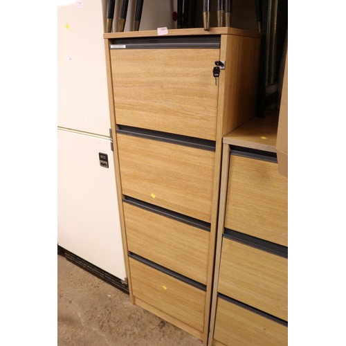 128 - 4 drawer filing cabinet with key