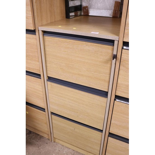 129 - 3 drawer filing cabinet with key