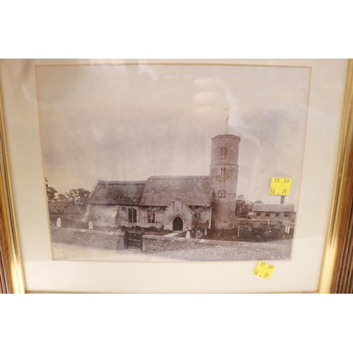 187A - Framed photograph of Norfolk Church & picture of  a lady