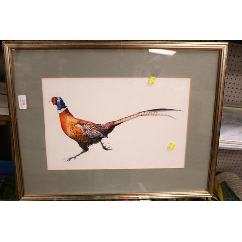 200 - Framed limited edition print ‘pheasant’, signed water colour