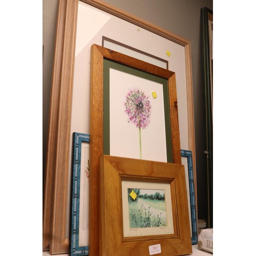 211 - Various framed botanical prints, some signed