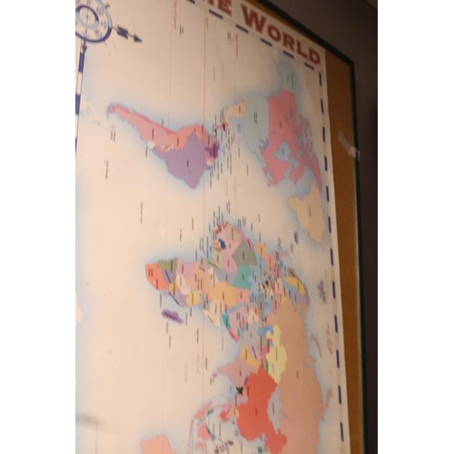 212 - Maps of the world, British Isles, underground, poster Natural History Museum & Eastnor castle signed