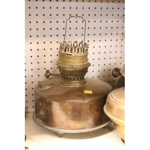 227 - 3x various metal ware oil lamp bases