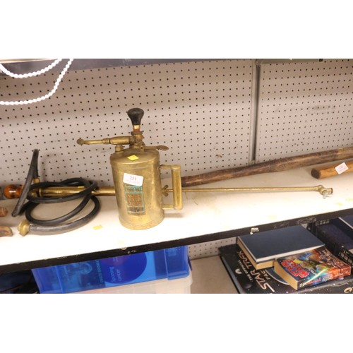 231 - Two brass antique small  garden sprayers