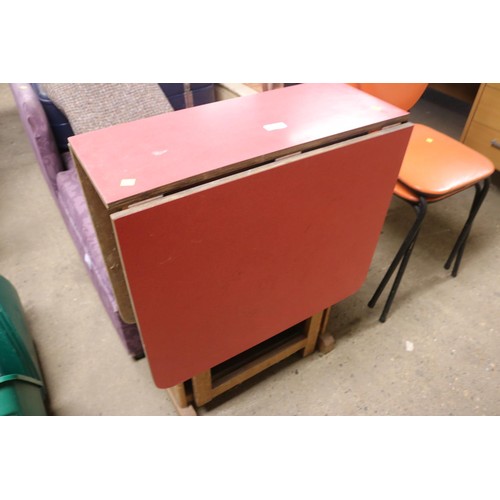 378 - Red vintage drop leaf table