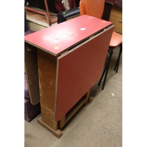 378 - Red vintage drop leaf table