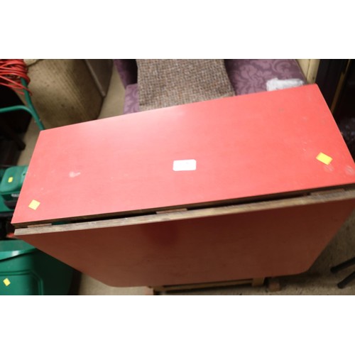 378 - Red vintage drop leaf table