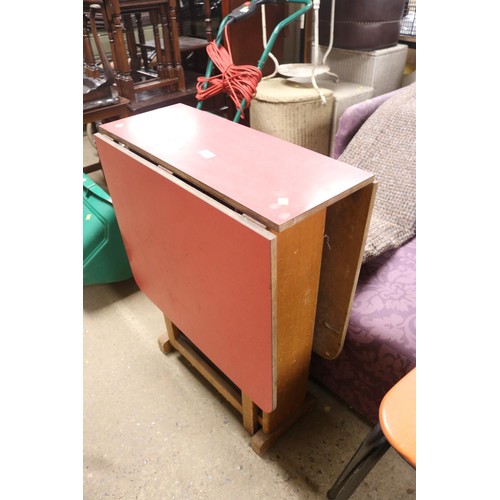 378 - Red vintage drop leaf table