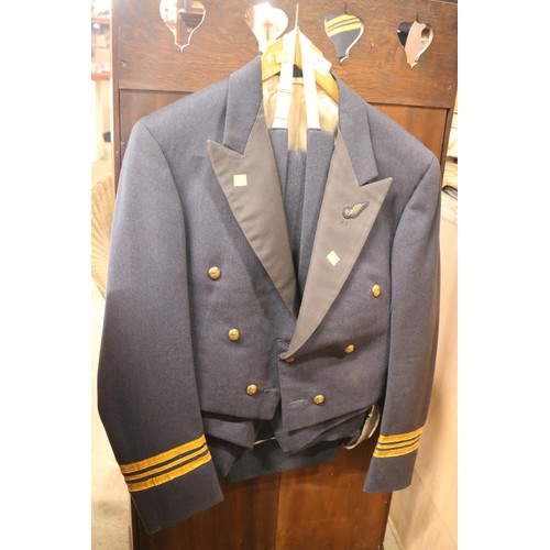 393 - Vintage Royal Air Force squadron leaders mess dress with waistcoat & air electronics flying badge