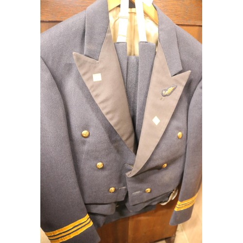 393 - Vintage Royal Air Force squadron leaders mess dress with waistcoat & air electronics flying badge