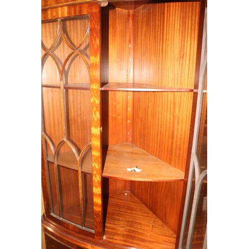 748 - Large reproduction mahogany glazed corner cabinet