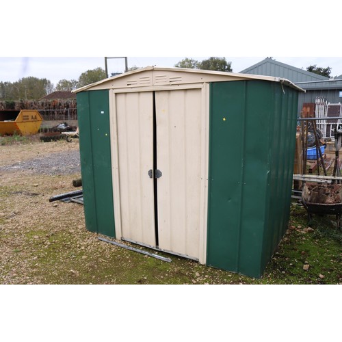 2 - Galvanised metal lockable garden shed