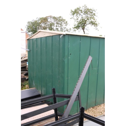 2 - Galvanised metal lockable garden shed