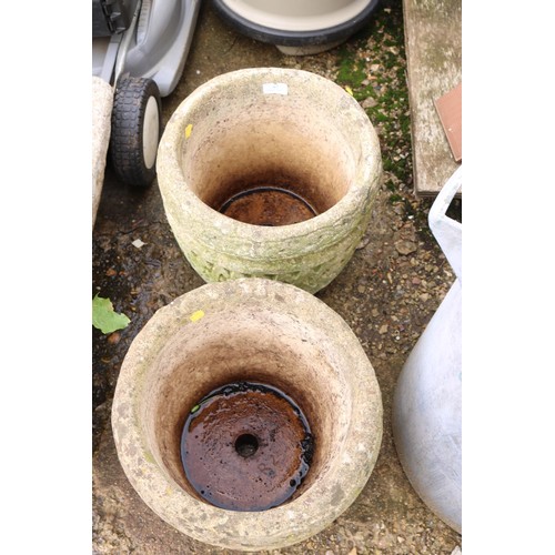 67 - Pair of stone lattice planters