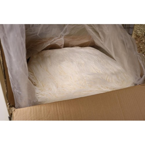 117 - As new fur style foot stool in box