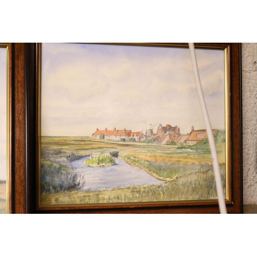 159 - 2 watercolours of cley windmill by jacobs