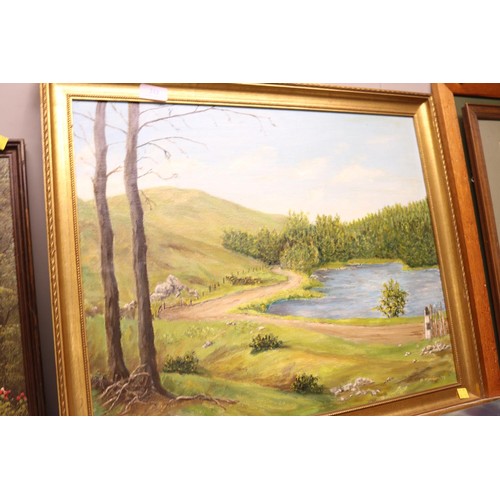 212 - Oil painting of a country scene, signed N Morgan '77