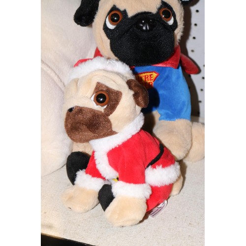 260 - Collection of pug soft toys