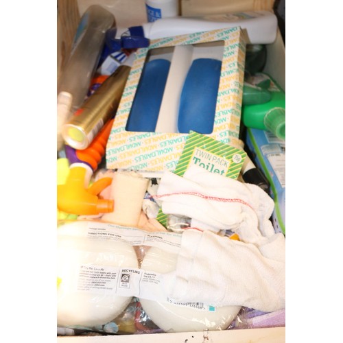 290 - 4 boxes of cleaning products, Henry bags, wood preservative, etc