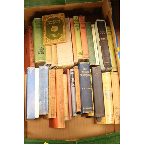 293 - 2 boxes of antique/vintage books, incl Religion books