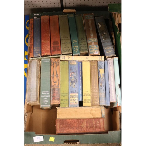 293 - 2 boxes of antique/vintage books, incl Religion books