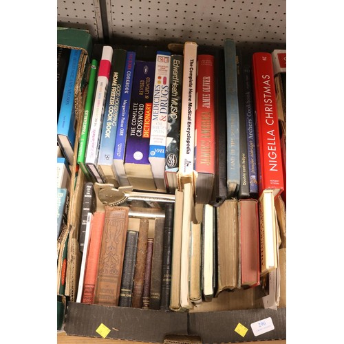 296 - 4 boxes of various hard/paper back books