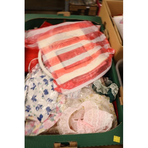 301 - 6 boxes of various sewing items, etc