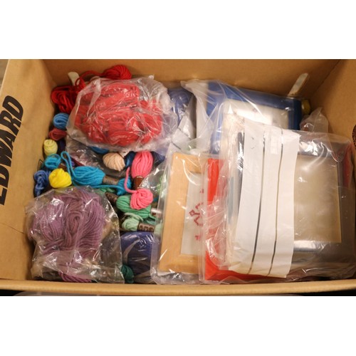 301 - 6 boxes of various sewing items, etc