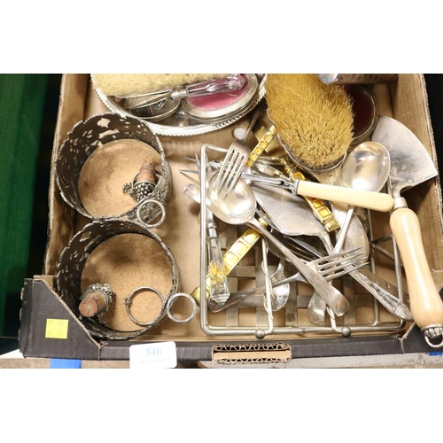 346 - Box of plated ware