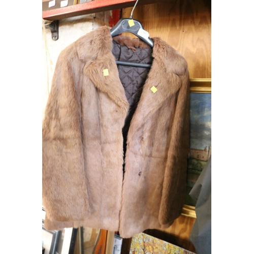 609 - Ladies size 10 fur jacket