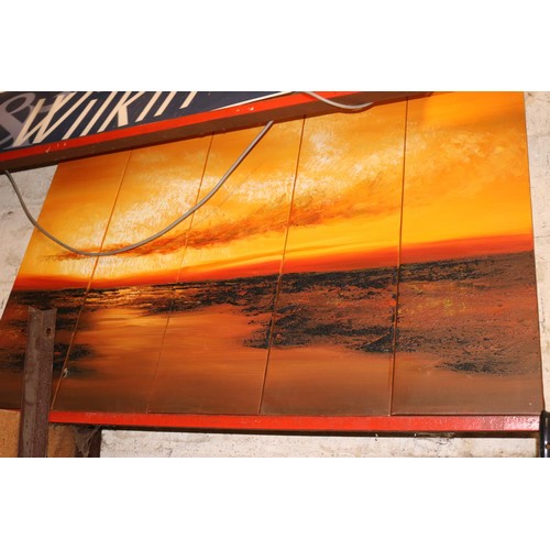 612 - 5 x Piece picture of sunset